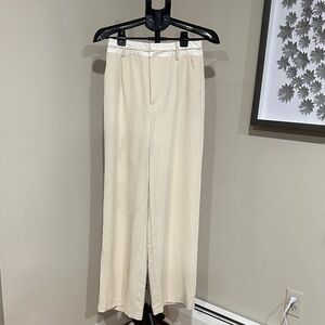 *LE LIS* Cream x White Wide-Leg Dress Pants NWT Size Medium